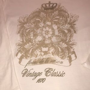 CABi Cream/Gold Sequin 3 Quarter sleeve Top